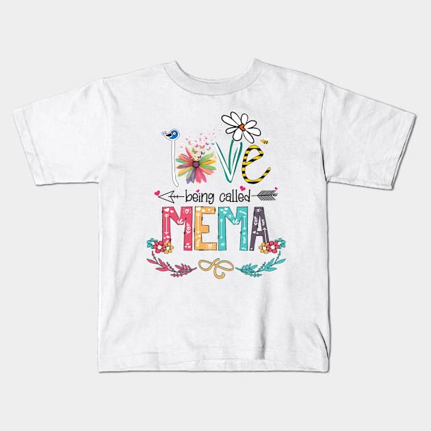 Love Being Called Mema Happy Mother's Day Kids T-Shirt by KIMIKA